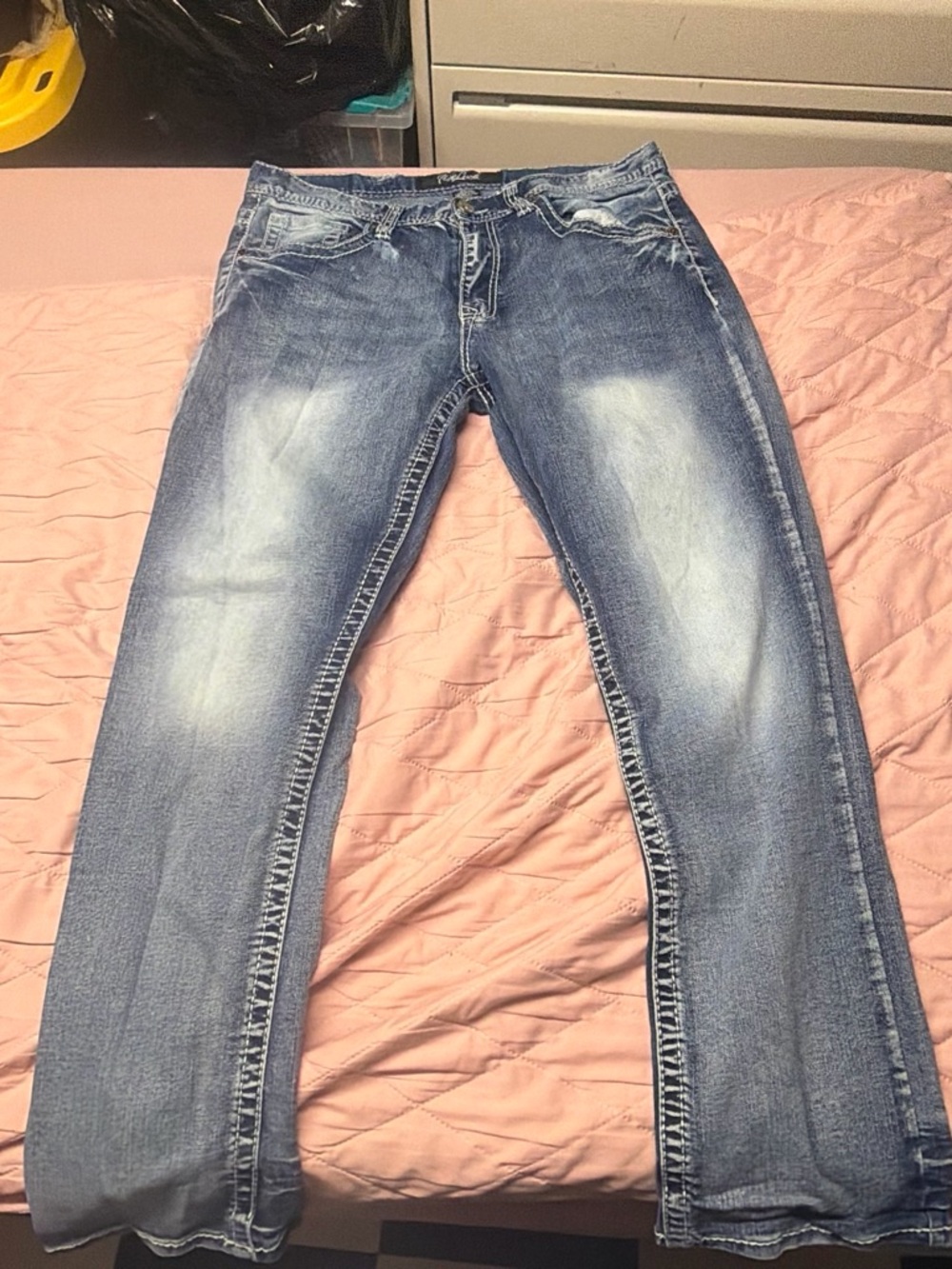 Straight-Leg Women's Blue Washed Jeans